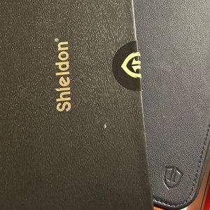 SHIELDON iPhone 14 Pro genuine leather case - Navy Blue